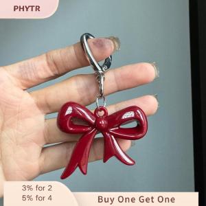 PHYTR HOT Exquisite Temperament Red Heart Bow Charms Keychain Versatile Phone Pendant Fashion Backpack Hanging Ornament Accessories Gifts