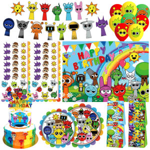Sprunki Birthday Party Decorations Giveaway Children Plates Napkins Cups Sprunky Birthday Party Favors Tableware Supplies Setups