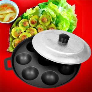 Khuôn bánh khọt 8 lỗ kèm nắp đậy chống dínhkhuôn chống dính làm bánh bông lan và bạch tuộc trứng cút....đa năng