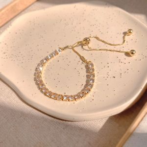 Korean Crystal Bracelet Light Luxury Zircon Bracelet Female Simplicity Adjustable Hand Jewelry