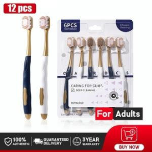 6Pcs Ultra-fine soft toothbrushes for healthy teeth cleaning and gum protection bristles Family Pack Wide-Headed For adult couple suit