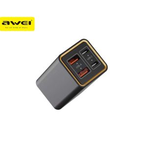 Awei PD24 4 Port USB Charger 65W GaN Super Fast Charger 4 Ports Dual USB-A 2 USB-C Multiple Circuit Protection