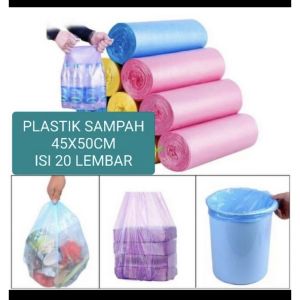 MYX Store Plastik kantong sampah roll gulung murah 45x50cm refill trash bag isi 20 lembar kantong pembuangan sampah MYX