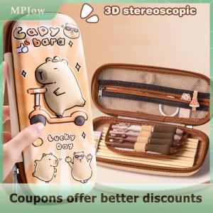 【MPJow】 3D Capybara Pencil Case Drop Resistant Waterproof Student School Supplies Large Capacity Multifunctiona Pen Pouch Stationery