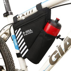 Triangle Cycling bag with bottle holder Bike Bicycle Front Tube Frame Pouch Bag Holder Saddle
