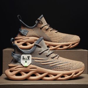 Ielgy Giày thể thao nam Flyknit thoáng khí Giày chạy có lưới