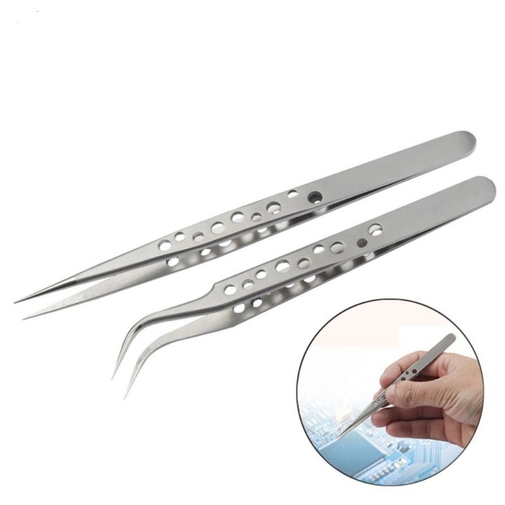 RBI9RXEL Anti-static Electronics Industrial Tweezers Precision Curved ...