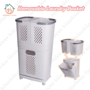 Removable Laundry Basket With Wheels Classification Thickened Storage Rack Household Storage Bucket