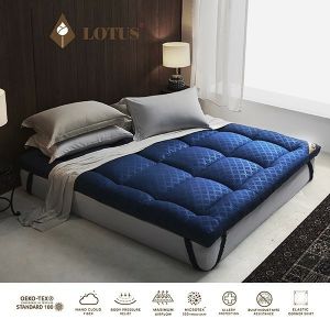 LOTUS ที่นอนนาโนคลาวด์ไฟเบอร์ รุ่น Ayame Cloud - สี Navy Blue ความหนา 4 นิ้ว ส่งฟรี