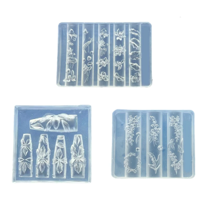 Silicone Templates Create Dimensional Nail Art Stickers Craft Decorations for Phones Cards 3 Unique Designs Sheets