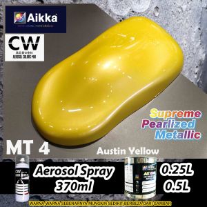 MT4 Austin Yellow Supreme Metallic Colour for Car Motor Aikka Aerosol Spray Botol 2K Paint Cat Bancuh Kuning Yamaha