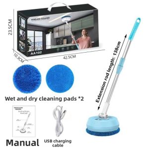 MUSASI Không dây Máy lau nhà bằng điện Khô và Ướt Tự động 2 trong 1 Dụng cụ lau cửa sổ Di động Xoay Dụng cụ lau bụi cửa sổ Dùng để lau kính ô tô trần nhà cửa cửa sổ sàn nhà