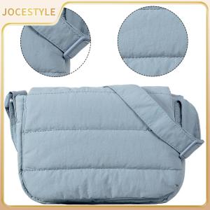 Women Puffer Messenger Bag Large Capacity Down Hobo Bag Soft Slouchy Travel Bag