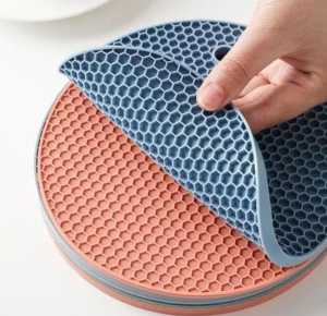 Silicone Mat Tatakan Silikon Bulat Panci tahan panas Tatakan Panci Silicone tahan panas bentuk bulat