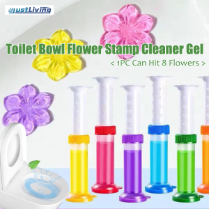 JustLiving Hộ Gia Đình Nhà Vệ Sinh Bát Sạch Gel An Toàn Thân Thiện Với Môi Tem Hoa Nhà Vệ Sinh Khử Mùi Gel Tem Nhà Vệ Sinh Flask Loại Bỏ Mùi Hôi Thơm Không Khí Gel - 1 Pcs Có Thể Nhấn 8 -10 Hoa
