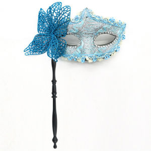Various styles Venice Side Bow Mask Fine Handheld Eye Mask party mask masquerade mask with stick