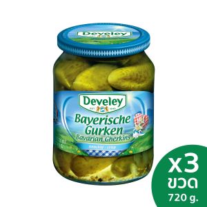 Develey (ดิวีเลย์) Bavarian Gherkins แตงกวาดองใหญ่ ขนาด 670 กรัม แพ็ค 3 ขวด