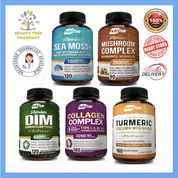 Nutriflair Premium Sea Moss, Mushroom Complex, DIM + Bio Perine ...