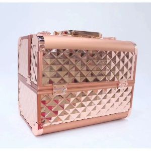 make up box organizer/jewelry box organizer with lock 2keys to secure your belongings/sideway compartments to put more stuff inside best for those make up artists on the go