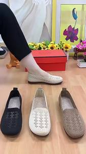 2025 Spring/Summer New Fashion Casual Mesh Breathable Hollow Flat Loafers For Women