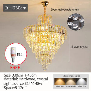 crystal chandelier LED living room decorative pedant light bedroom restaurant high ceiling lamp 21