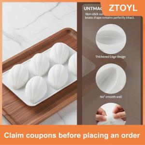 【ZTOYL】 Sáu khoang ca cao Pod thiết kế Silicone Mousse khuôn để làm pháp tráng miệng bánh pudding nướng trong nhà bếp sử dụng