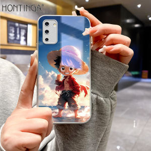 Hontinga Tempered Glass Casing Cases For Samsung Galaxy S10 S20 Plus S20 Ultra FE 5G Note 10 Plus Note 20 Ultra Note 8 9 Case Nika One Piece Luffy Phone Case  Back Cover Casing Hard Case
