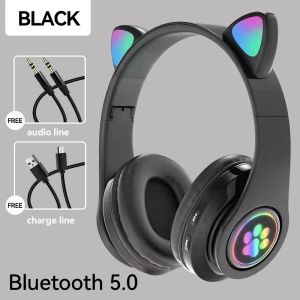 B39M Foldable Color Light Cat Ear Bluetooth Headphone Wireless with Mic Gaming Headset Bluetooth