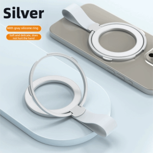 MINIFELE 262 with Silicone Finger Loop Strap ic Phone Stand 360 Rotation Portable Phone Ring Holder Universal Removable Magsafe Holder Daily Use