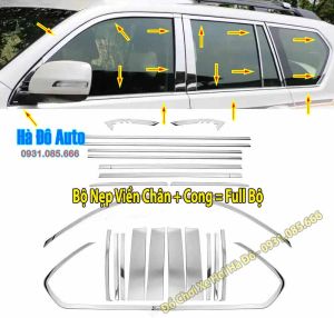 Nẹp Viền Kính Prado 2010 2011 2012 2013 2014 2015 2016 2017 2018 2019 2020 2021 2022 ( Bộ Full Chi Tiết ) - Nẹp Viền Chân Kính Toyota Prado 2010/2022