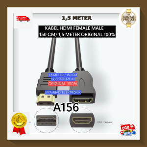 A156 KABEL 1.5M 15M M 150cm meter CEWE COWO EXTENSI EXTENSION CORD SAMBUNGAN HDMI ORI 100% MALE TO FEMALE PERPANJANGAN PANJANG KONEKTOR CONNECTOR CM1080 FULL HD PENDEK SHORT PREMIUM SOCKET ALL MULTI PORT  Fitur: - High Speed 10.2Gbps/60hz - 1080p & 3D Su