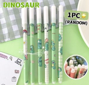 0.5mm 1PC Cute Gel Pen Erasable Pen Blue Ink Cartoon Student Magic Eraser School Supplies Stationery