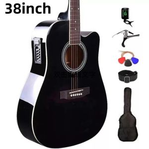 KAWES Low Action Electric Acoustic Guitar 6 String 41 inch Acoustic Electric Guitar With 4EQ Pickup With Case Strap