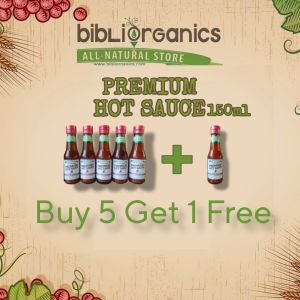 Bibliorganics Hot Sauce 150ml 5+1 Promo • All-Natural • No MSG • No Preservatives • Spicy Clean-Label Chili Sauce