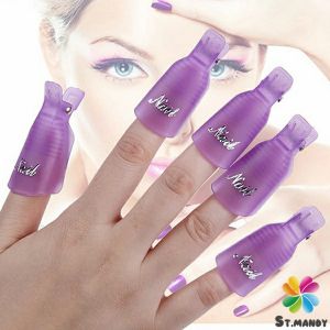 MD ตัวหนีบนิ้วแช่น้ำยาล้าง ถอดเล็บเจล ตัวหนีบนิ้วแช่น้ำยาล้าง 1 ชุด มี10ชิ้น