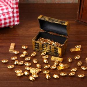 【จัดส่งภายใน 2-3 วัน】 บ้านตุ๊กตา1:12หีบสมบัติโจรสลัดขนาดเล็กเฟอร์นิเจอร์ทองคำแท่งตกแต่งบ้านโมเดลของเล่นอุปกรณ์ตกแต่งบ้านตุ๊กตา