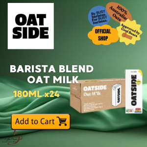 Oatside Barista Blend Oat Milk 180ml x 24 Pack - Non Dairy Creamy Cafe Quality Plant-Based Milk for Coffee & Latte