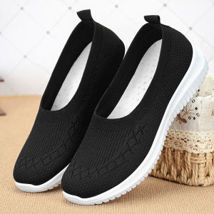 【Ready Stock】 Women Korean Fashion Mesh Comfort Slip On Walking Shoes Loafers Flat Breathable Casual Rubber Shoes For Women On Sale
