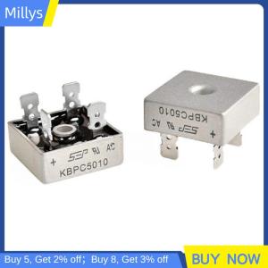 Millys 50A 1000V kim loại trường hợp giai đoạn duy nhất Diode Cầu chỉnh lưu KBPC5010