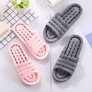 Summer Womens Indoor Bathroom Non-Slip Anti-Odour Mens PVC Slippers Hollow Out Couple Home Slippers
