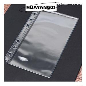 HUAYANG01 [HOT FASHION] New 6PCS A5 A6 A7 6 Holes 3-layer Double-sided Binder Pockets Transparent Zipper Folders And Side Open Folders Waterproof PVC