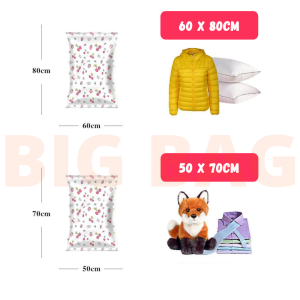 Cute Vacuum Bag Clothes Organization Vacuum Storage Bag Vacuum Plastic Bag With Electric Pump Plastik Vakum Pakaian Vacum Bag