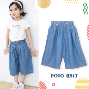 BabyShopIndonesia Celana Kulot Anak Perempuan Import Murah Celana Pendek Kulot Import Murah Celana pendek Kulot Murah Denim Anak Kancing