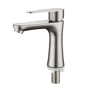 Faucet 304 Stainless Steel Fashion Style Single Cold Basin Faucet Water Saving Tap Bathroom Sink Faucet SUS304 - KeiMav