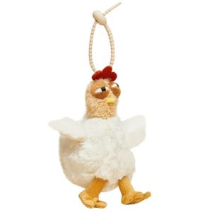 TEA7146 แผ่นยางรอง พวงกุญแจไก่กำมะหยี่ การจำลองแบบจำลอง การ์ตูนลายการ์ตูน ที่ใส่กุญแจสัตว์วางไข่ อุปกรณ์เสริมกระเป๋า โลหะสำหรับตกแต่ง แม่ไก่พวงกุญแจ เด็กๆเด็กๆ