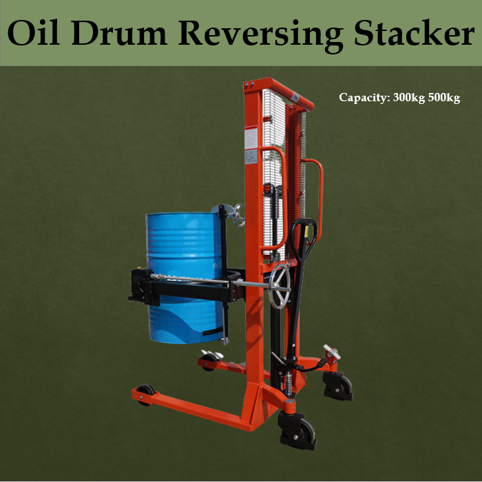 300kg Hydraulic Oil drum lifter hand hydraulic oil barrel stacker drum ...