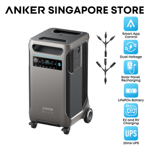 Anker SOLIX F3800 Portable Power Station 3840Wh Ultra-High 6000W Output Solar Home Backup Generator A1790