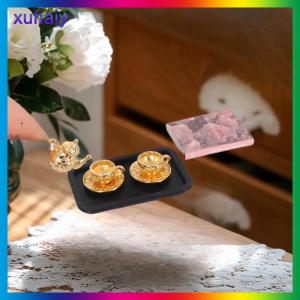 xuhaiy 4 cái mô hình cốc trà thu nhỏ làm bằng tay mô phỏng chậu trà siêu nhỏ đồ trang trí cảnh phụ kiện trang trí tự làm