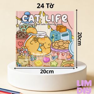Sổ Tô Màu Cho Bé Cute Coloring Book 24 Tờ Khổ 20x20cm LIM DIY