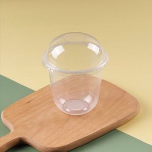 RBJ4 50pcs 250/360/500ML Disposable Cake Cup U Shaped Transparent Ice Cream Cup Party Supplies Plastic Dessert Cup Pudding